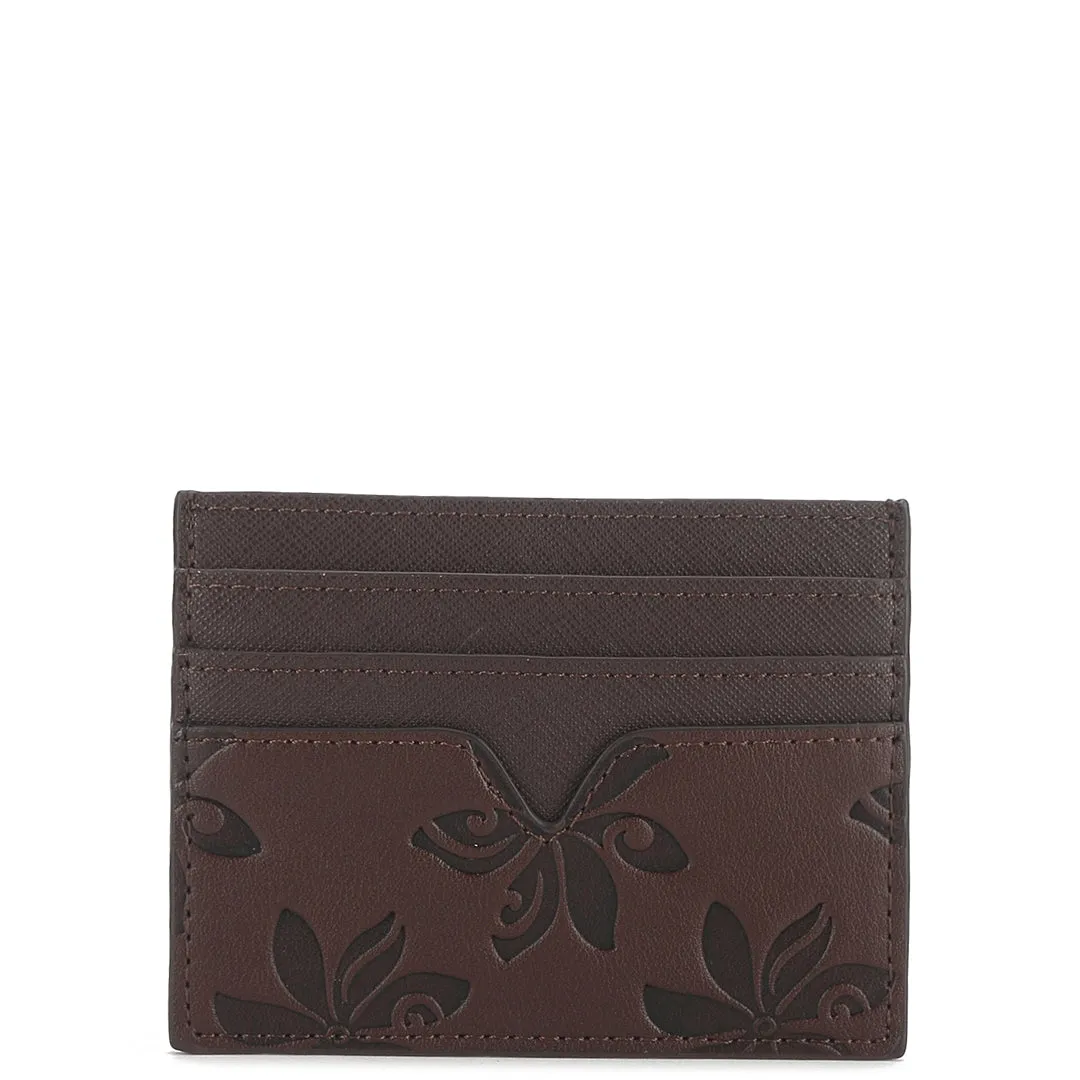 Card Case Meilany Tiare Embossed Brown-Black
