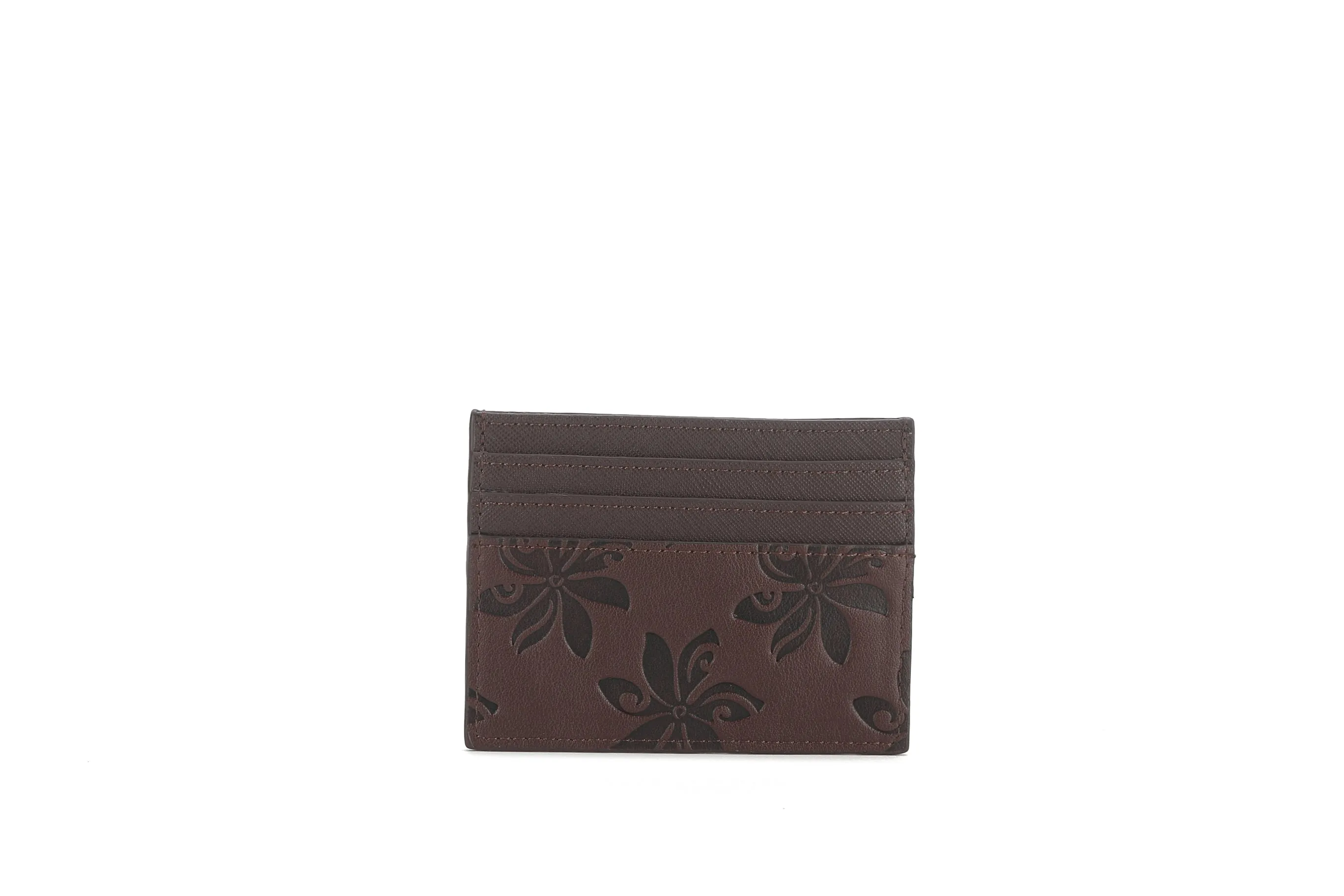 Card Case Meilany Tiare Embossed Brown-Black