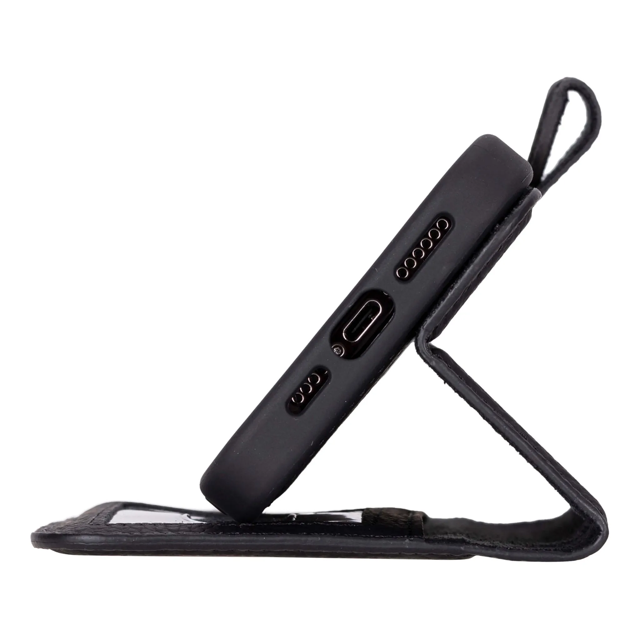 Carter iPhone 16 Wallet Case, Pebble Black