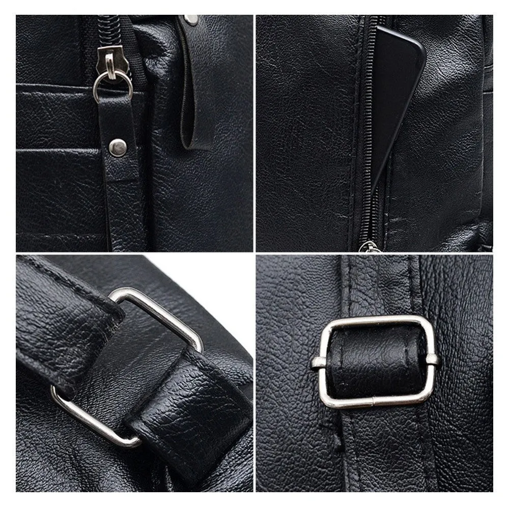 High-Quality PU Leather Women’s Backpack | Fashionable Solid School Bag for Teenagers