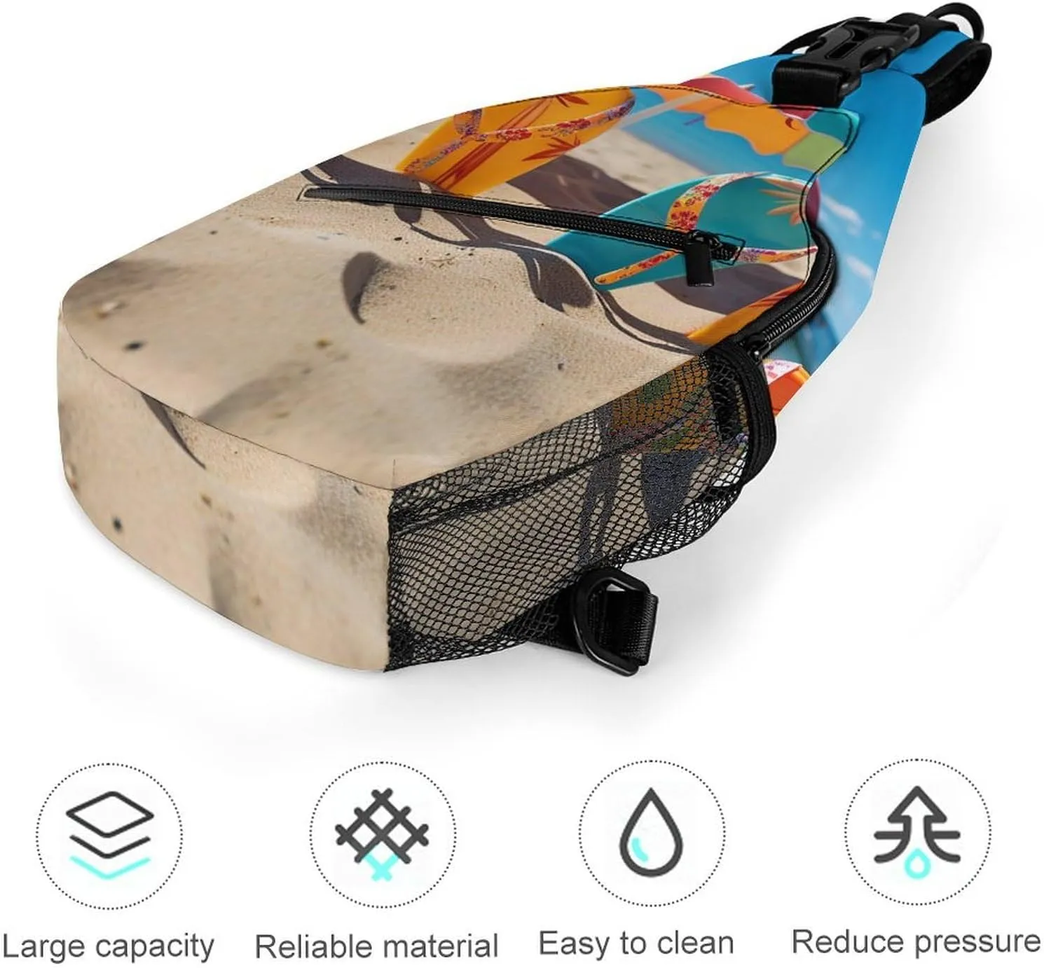 Lightweight Chest Bag Crossbody Bag Colorful Flip Flops Beach Ball Sling Backpack for Women Men Sports Travel