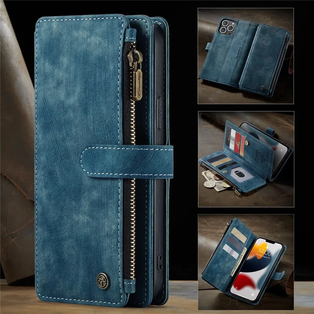 Premium Wallet Phone Case for iPhone X to 14