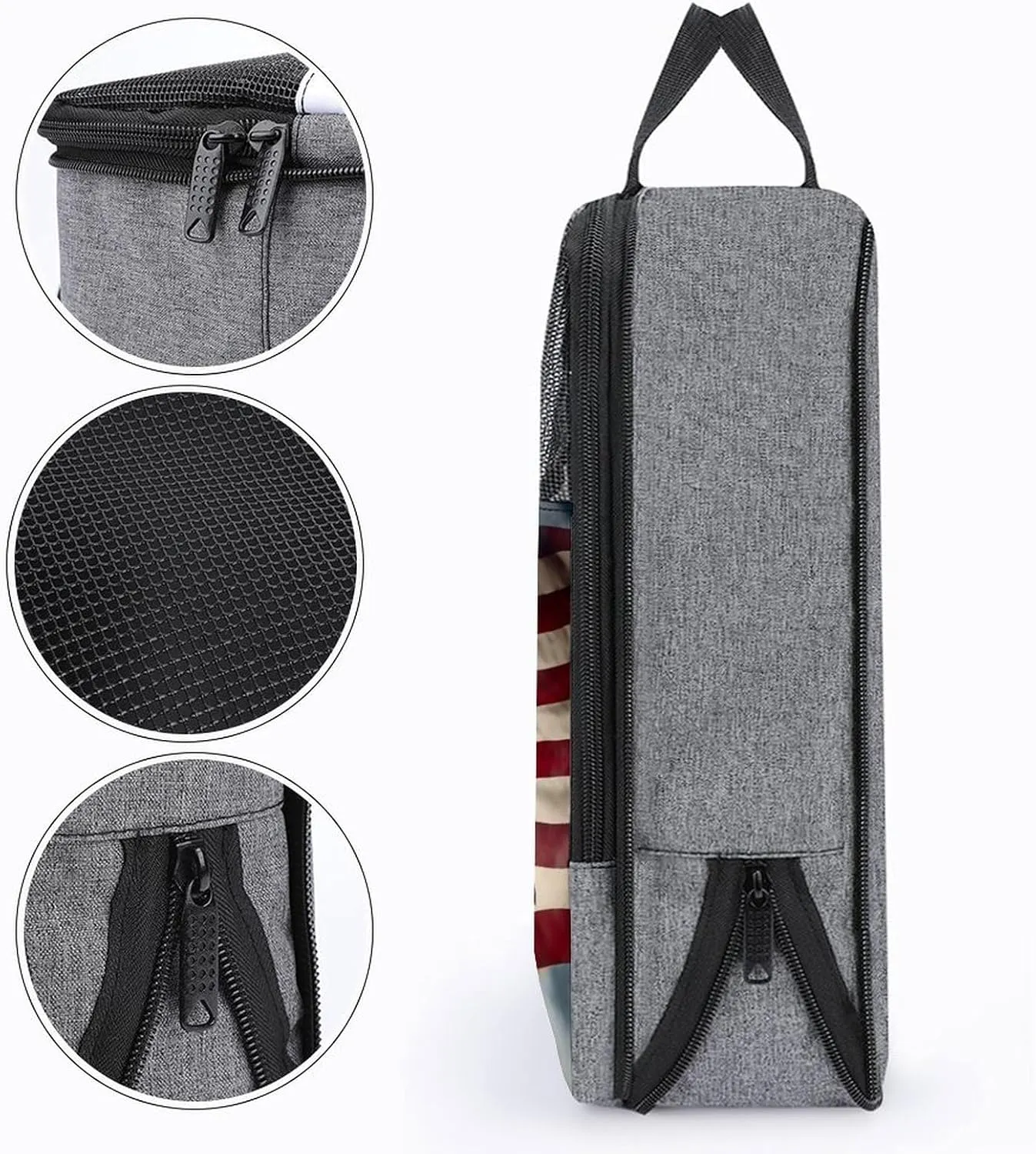 Shoe Bags for Travel Women Men,American Flag Veterans Day Print Foldable Shoe Travel Bag with Zipper,Travel Shoe Bags for Storage Packing in Suitcase,Portable Travel Essentials