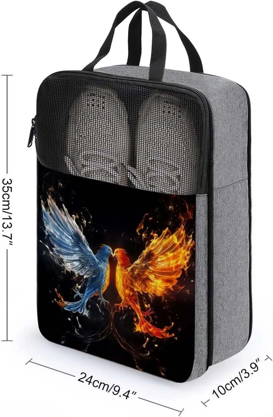 Shoe Bags for Travel Women Men,Bird Fire And Water Print Foldable Shoe Travel Bag with Zipper,Travel Shoe Bags for Storage Packing in Suitcase,Portable Travel Essentials
