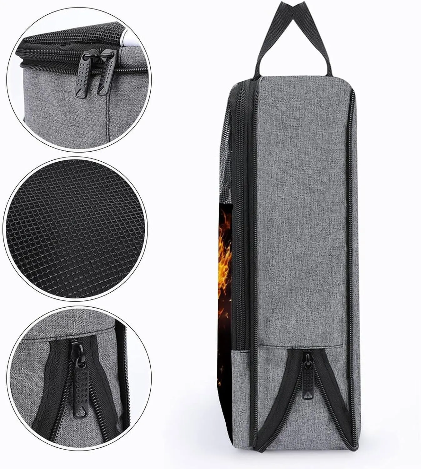 Shoe Bags for Travel Women Men,Bird Fire And Water Print Foldable Shoe Travel Bag with Zipper,Travel Shoe Bags for Storage Packing in Suitcase,Portable Travel Essentials
