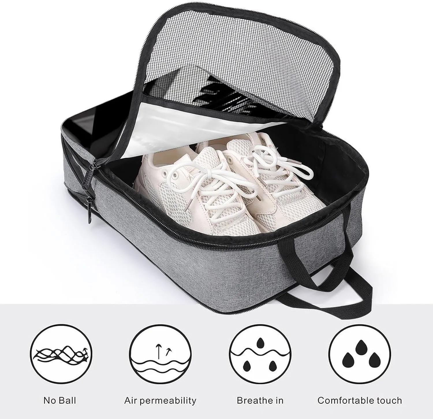 Shoe Bags for Travel Women Men,Black White Piano Print Foldable Shoe Travel Bag with Zipper,Travel Shoe Bags for Storage Packing in Suitcase,Portable Travel Essentials