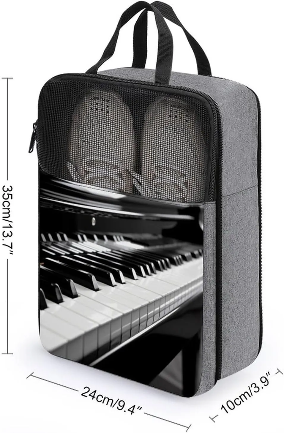 Shoe Bags for Travel Women Men,Black White Piano Print Foldable Shoe Travel Bag with Zipper,Travel Shoe Bags for Storage Packing in Suitcase,Portable Travel Essentials