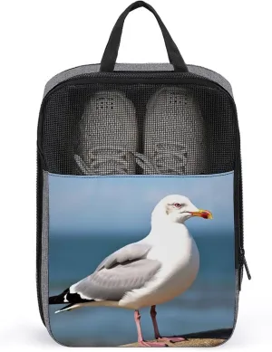 Shoe Bags for Travel Women Men,Cute Seagull Print Foldable Shoe Travel Bag with Zipper,Travel Shoe Bags for Storage Packing in Suitcase,Portable Travel Essentials