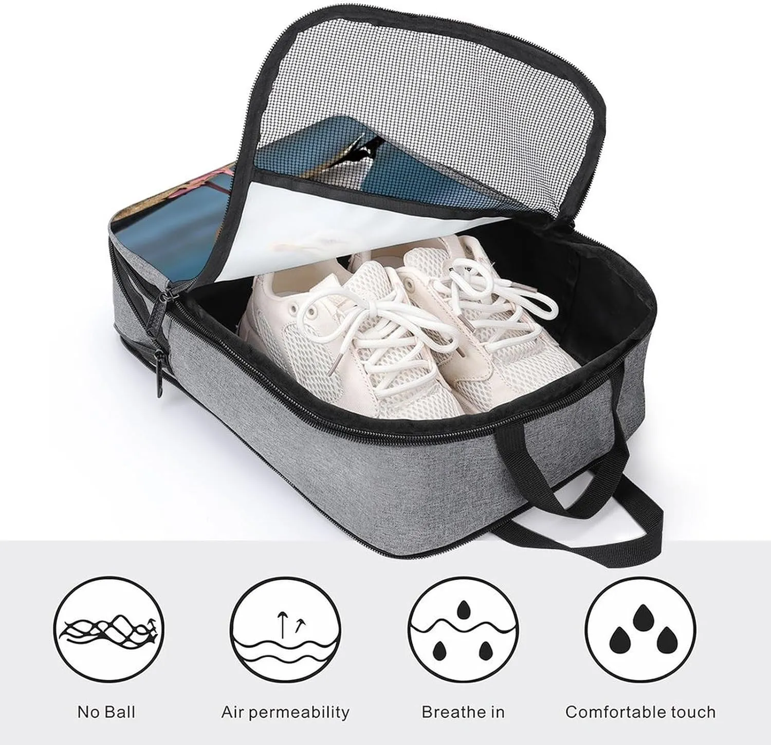 Shoe Bags for Travel Women Men,Cute Seagull Print Foldable Shoe Travel Bag with Zipper,Travel Shoe Bags for Storage Packing in Suitcase,Portable Travel Essentials