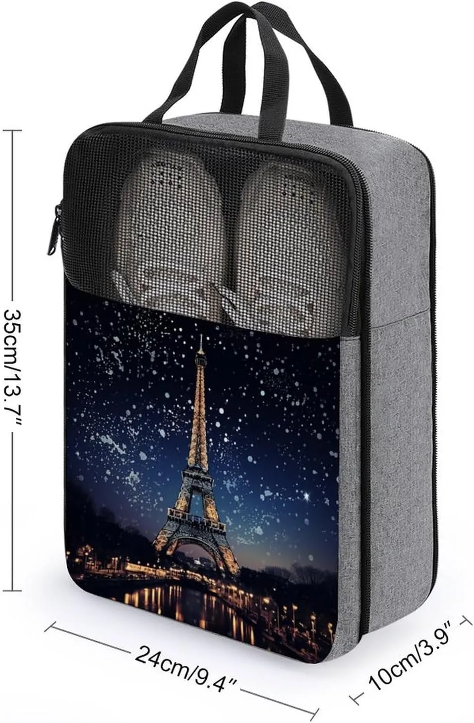 Shoe Bags for Travel Women Men,Night Paris Eiffel Print Foldable Shoe Travel Bag with Zipper,Travel Shoe Bags for Storage Packing in Suitcase,Portable Travel Essentials