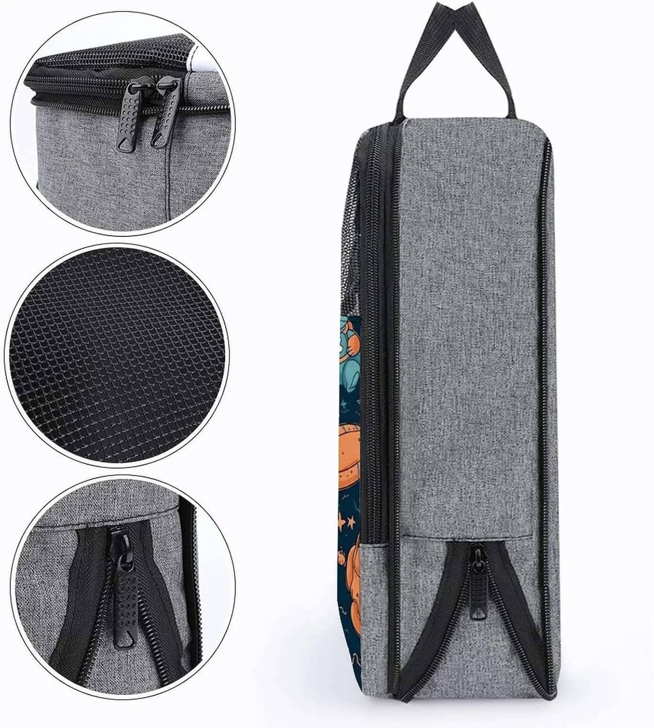 Shoe Bags for Travel Women Men,Rabbit And Space Print Foldable Shoe Travel Bag with Zipper,Travel Shoe Bags for Storage Packing in Suitcase,Portable Travel Essentials