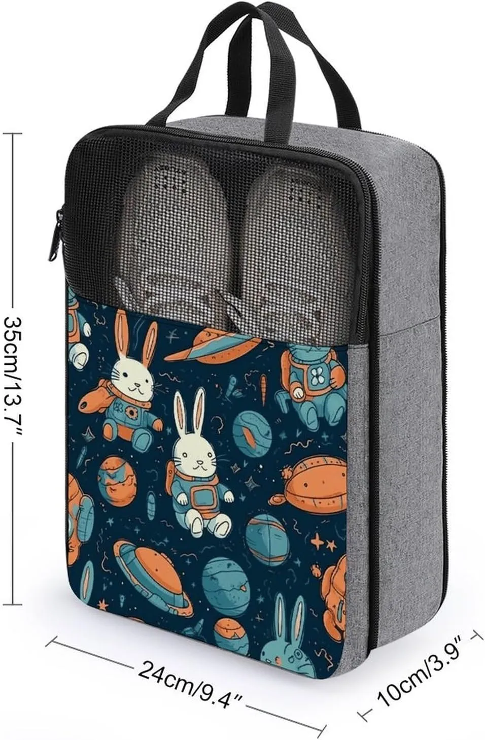 Shoe Bags for Travel Women Men,Rabbit And Space Print Foldable Shoe Travel Bag with Zipper,Travel Shoe Bags for Storage Packing in Suitcase,Portable Travel Essentials