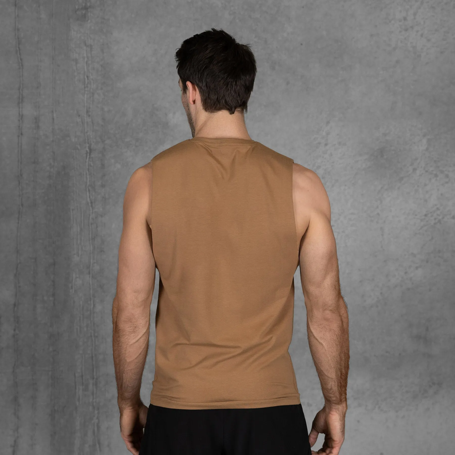 TWL - MEN'S EVERYDAY MUSCLE TANK - TAN/BLACK