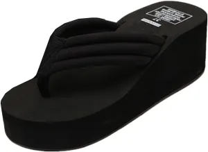 Womens High Wedge Beach Sandals Summer Thong Flip Flops Platform