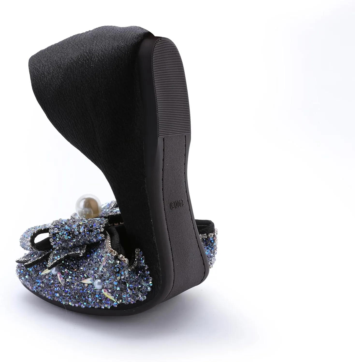 Women's Pointed Rhinestone Flat Shoes Glitter Flowers Wedding Comfortable Dress Shoes