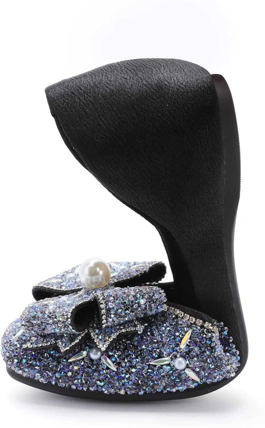 Women's Pointed Rhinestone Flat Shoes Glitter Flowers Wedding Comfortable Dress Shoes